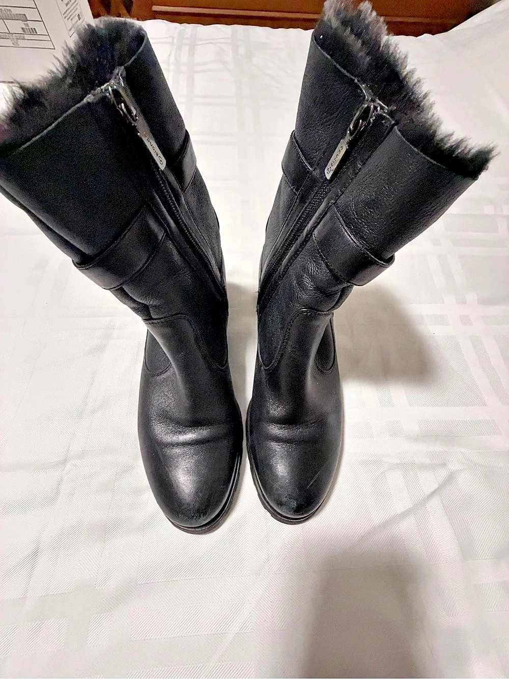 Blondo Black Fur Trim Heeled Boots